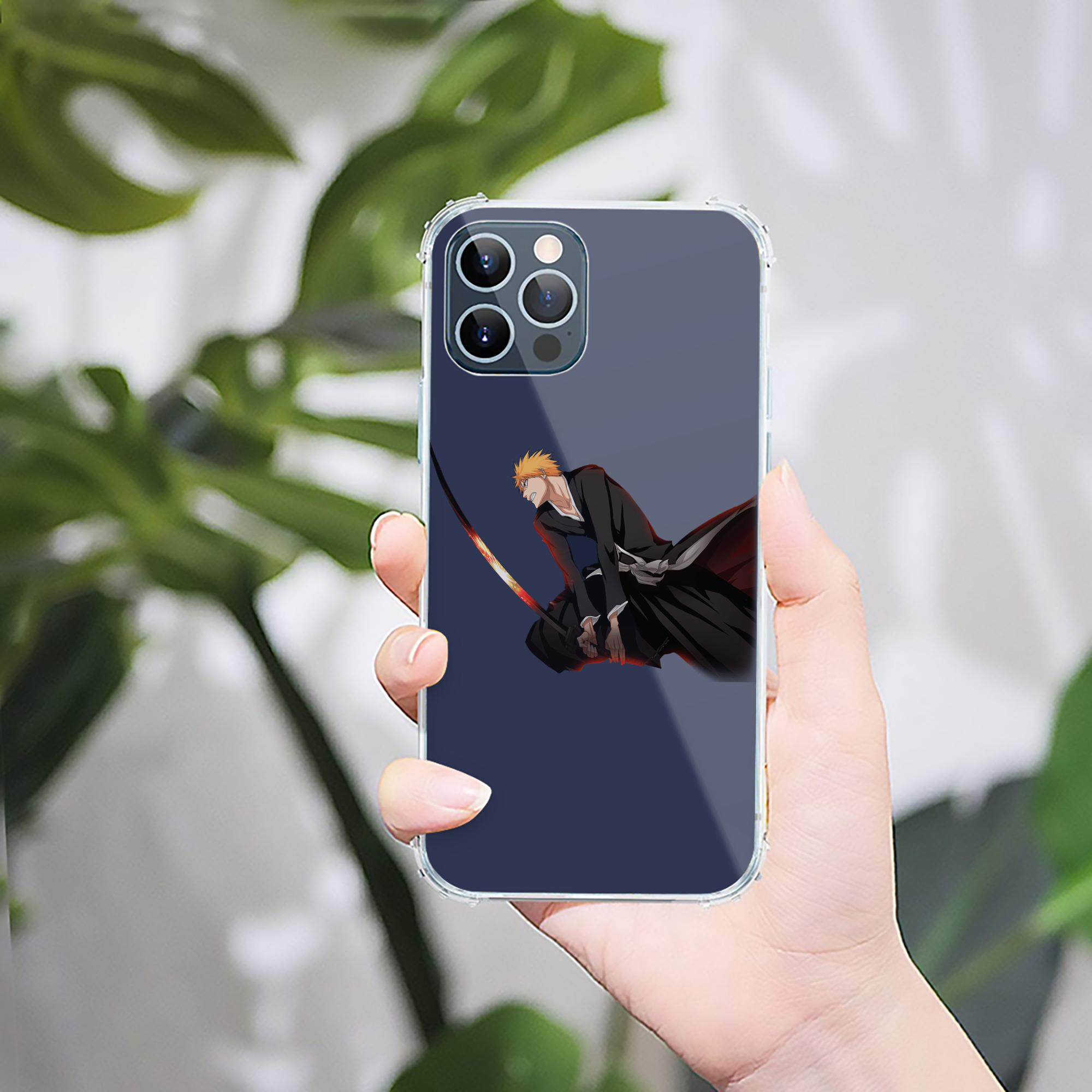 （画像用） ブリーチ 黒崎一護（くろさき いちご）BLEACH Kurosaki Ichigo 【iPhone 12シリーズ対応】透明スマホケース（クリアソフトケース）
